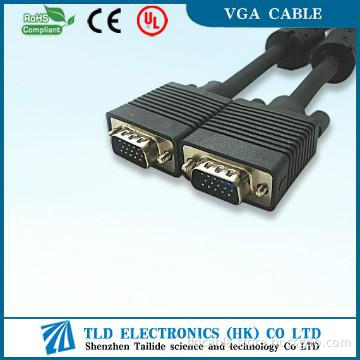 Black Head VGA male to male Cable With Ferrite Cores